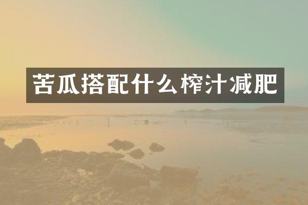苦瓜搭榨汁减肥