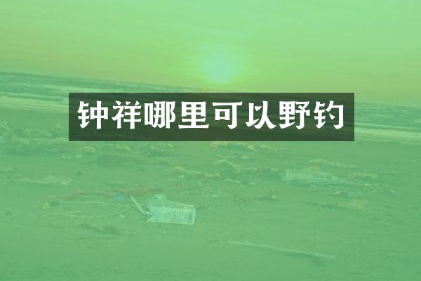 钟祥哪里可以野钓