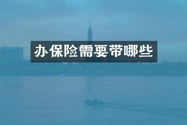 办保险需要带哪些