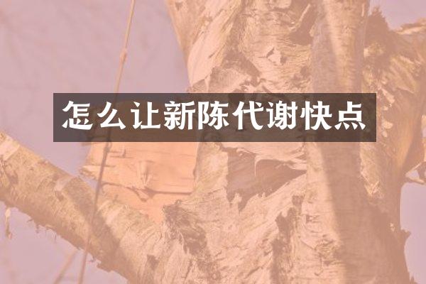 怎么让新陈代谢快点