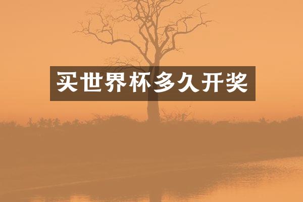 买世界杯多久开奖