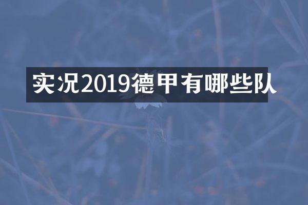 实况2019德甲有哪些队