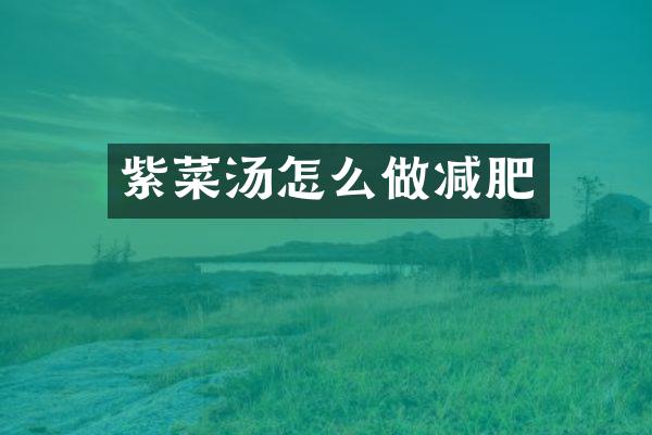 紫菜汤怎么做减肥