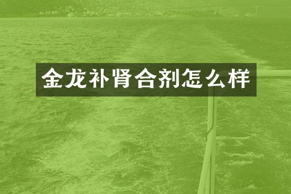 金龙补肾合剂怎么样