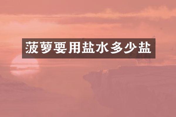菠萝要用盐水多少盐