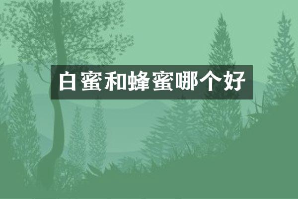 白蜜和蜂蜜哪个好