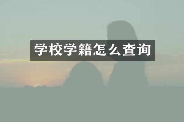 学校学籍怎么查询