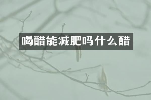 喝醋能减肥吗什么醋