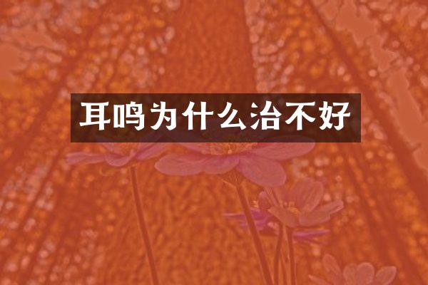 耳鸣为什么治不好