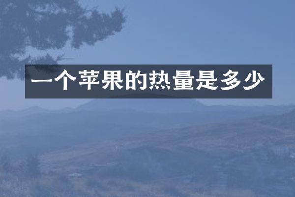 一个苹果的热量是多少