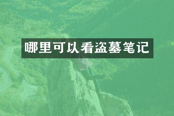 哪里可以看盗墓笔记