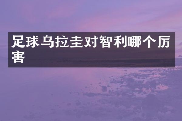 足球乌拉圭对智利哪个厉害