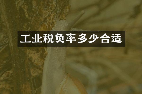 工业税负率多少合适