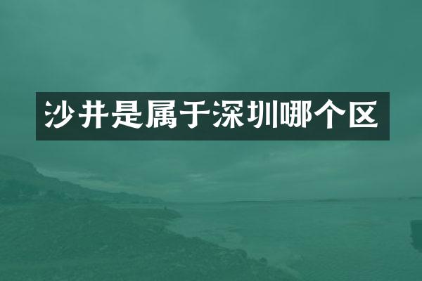 沙井是属于深圳哪个区