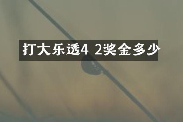 打大4 2奖金多少