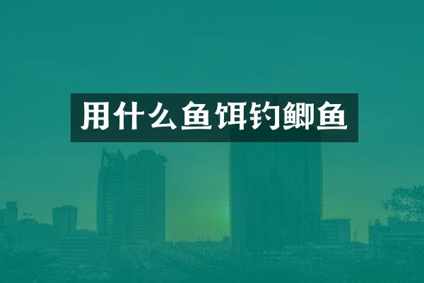 用什么鱼饵钓鲫鱼