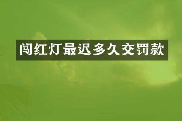 闯红灯最迟多久交罚款