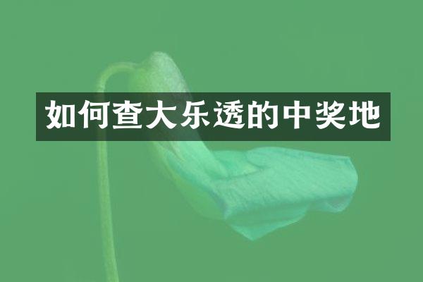 如何查大乐透的中奖地