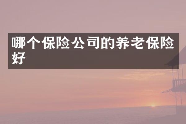 哪个保险公司的养老保险好