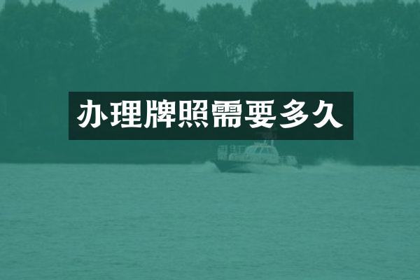 办理牌照需要多久