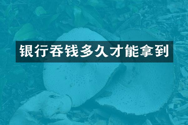 银行吞钱多久才能拿到