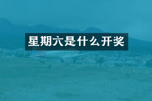 星期六是什么开奖