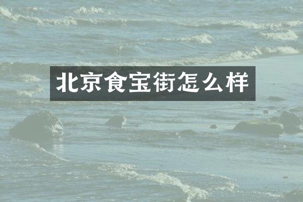 北京食宝街怎么样
