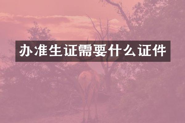 办准生证需要什么证件