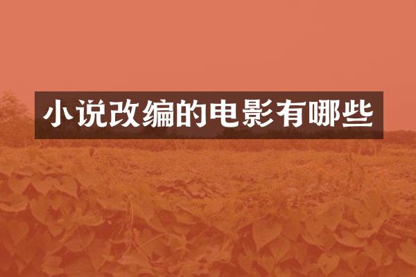 小说改编的电影有哪些