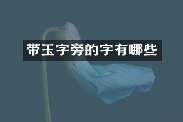 带玉字旁的字有哪些