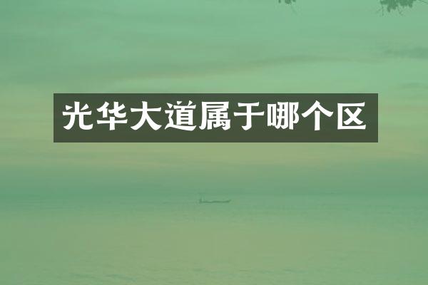 光华大道属于哪个区