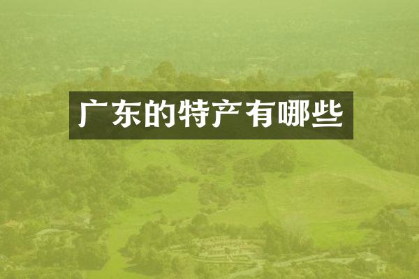 广东的特产有哪些