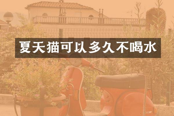 夏天猫可以多久不喝水