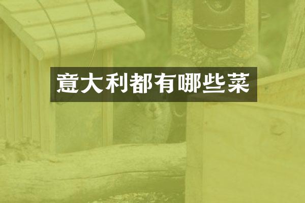 意大利都有哪些菜