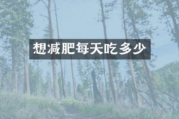 想减肥每天吃多少
