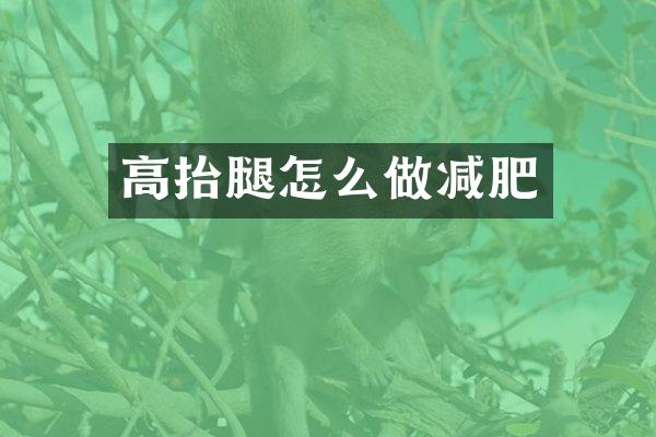 高抬腿怎么做减肥