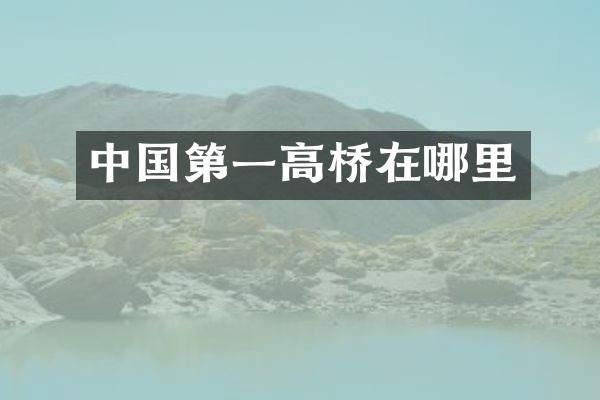 中国第一高桥在哪里