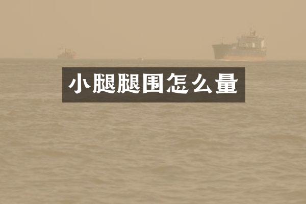 小腿腿围怎么量
