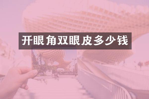 开眼角双眼皮多少钱