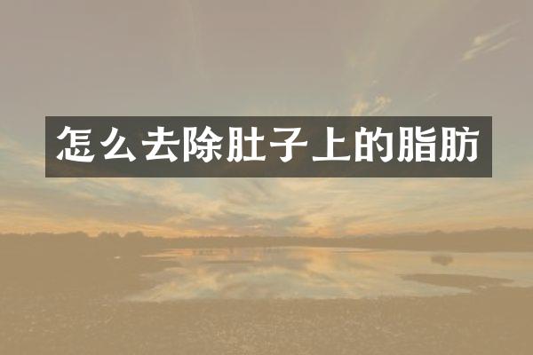 怎么去除肚子上的脂肪