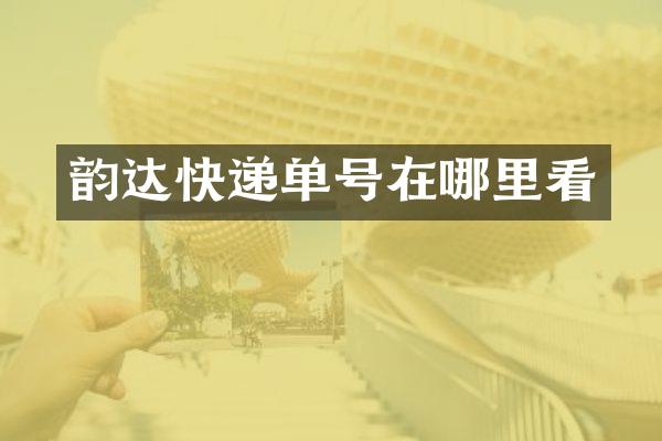 韵达快递单号在哪里看