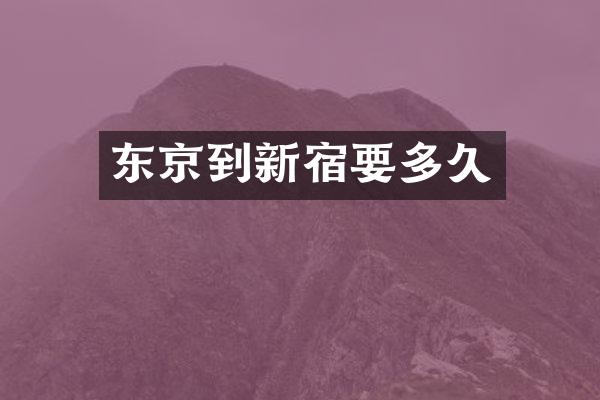 东京到新宿要多久