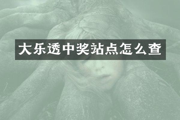 大乐透中奖站点怎么查