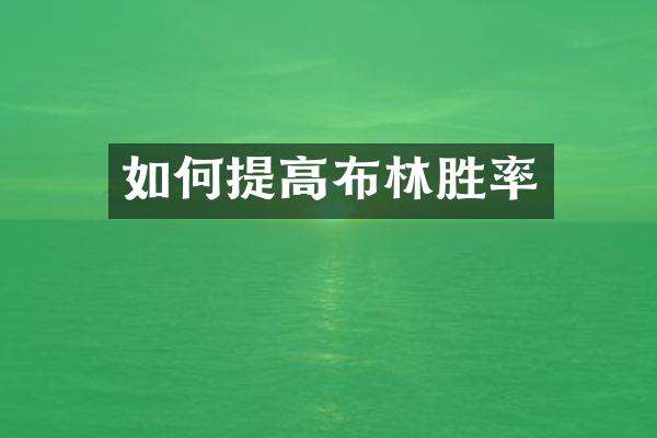如何提高布林胜率