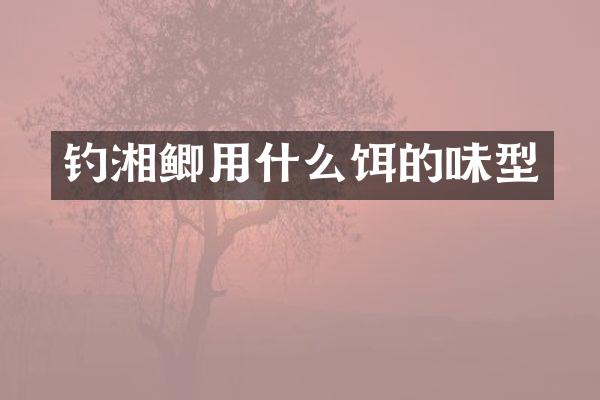 钓湘鲫用什么饵的味型