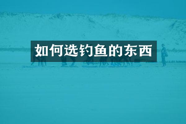 如何选钓鱼的东西
