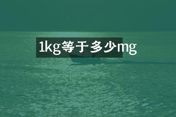 1kg等于多少mg