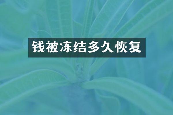 钱被冻结多久恢复