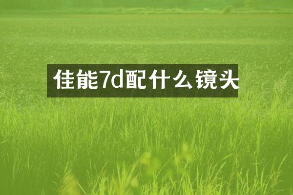 佳能7d配什么镜头