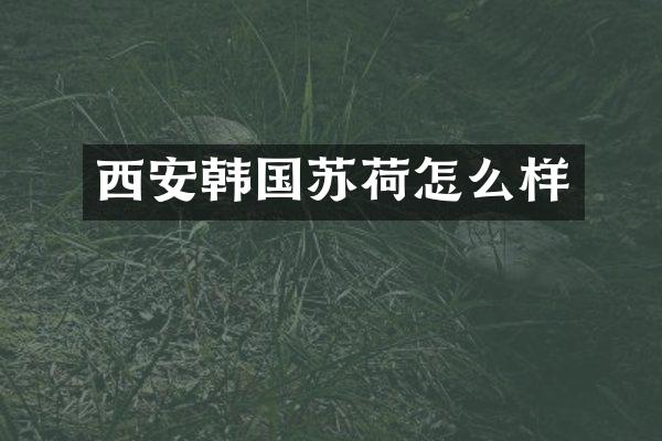 西安韩国苏荷怎么样